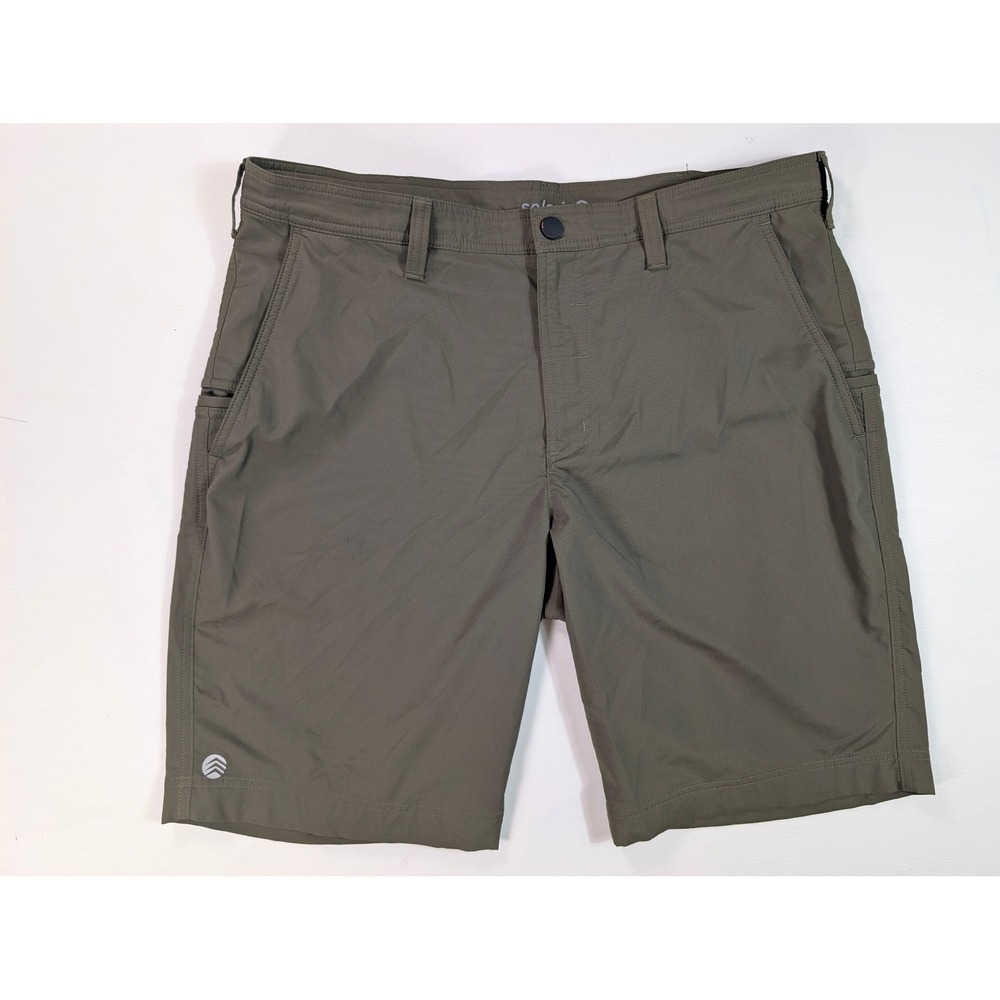 Solaris Mens Performance Hiking Shorts Olive Green Size 38 Stretch Lightweight